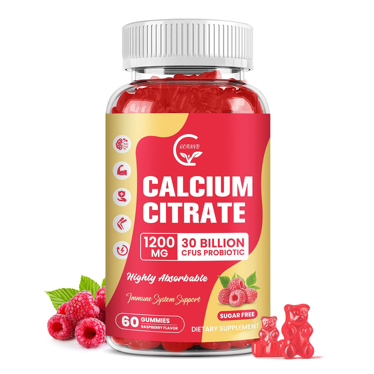 GORNVB Calcium Citrate Gummies 1200 mg - 60 Gummies