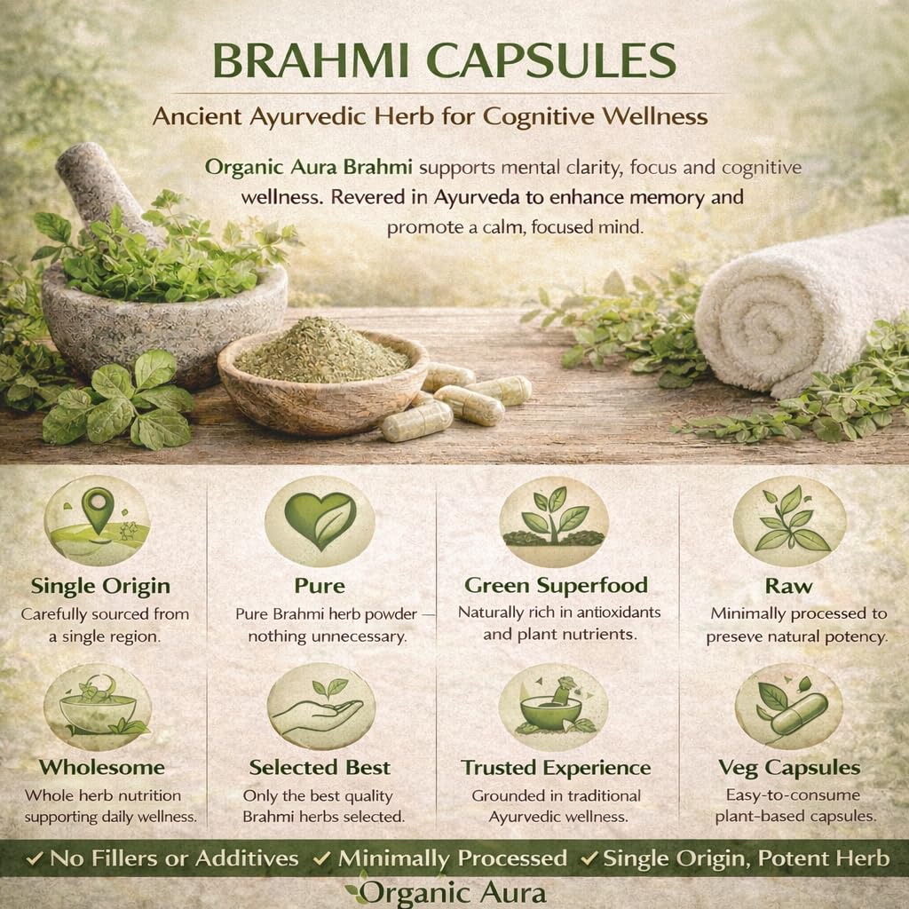 Organic Aura Brahmi Capsules Memory & Cognitive Support - image 6