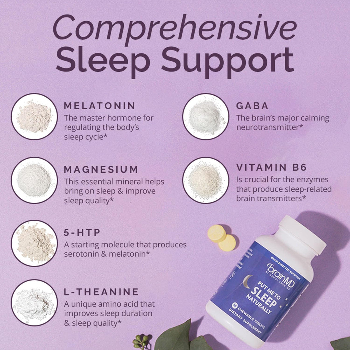 BrainMD Put Me to Sleep Naturally Sleep Support - 90 Tablets - image 3