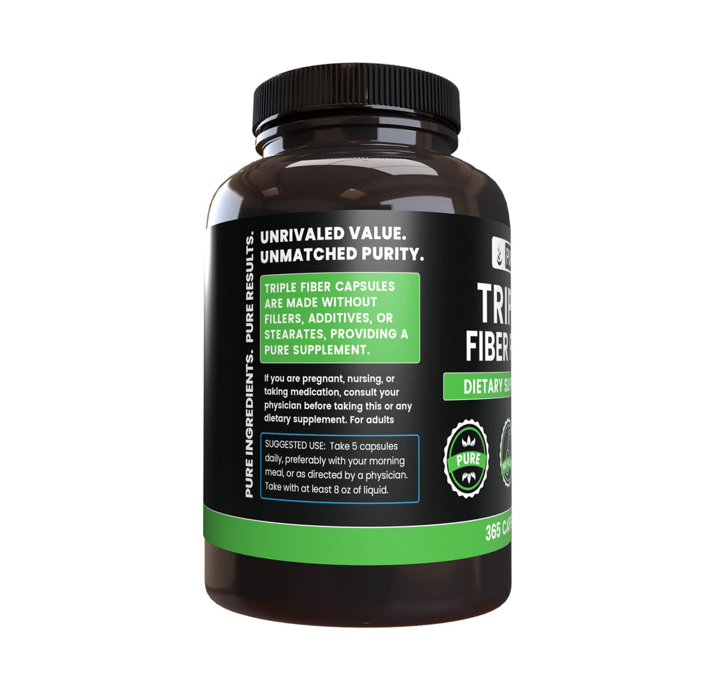 PURE ORIGINAL INGREDIENTS Triple Fiber - 365 Capsules - image 3