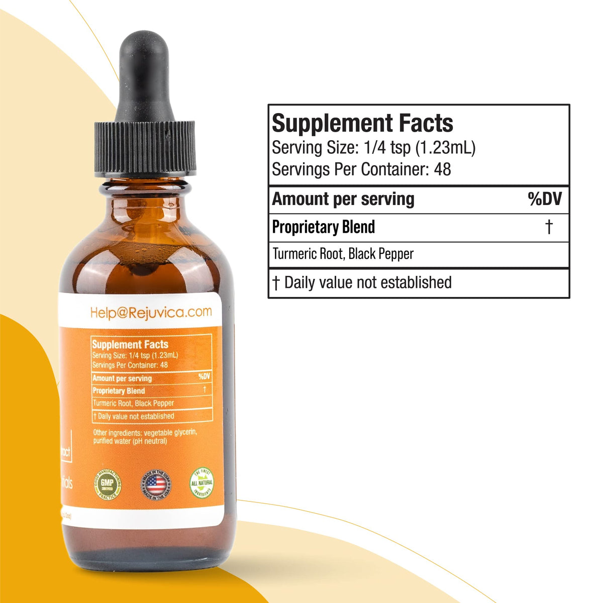 Rejuvica Health Turmeric Root Extract Liquid with Curcumin - 2 Fl Oz - image 6