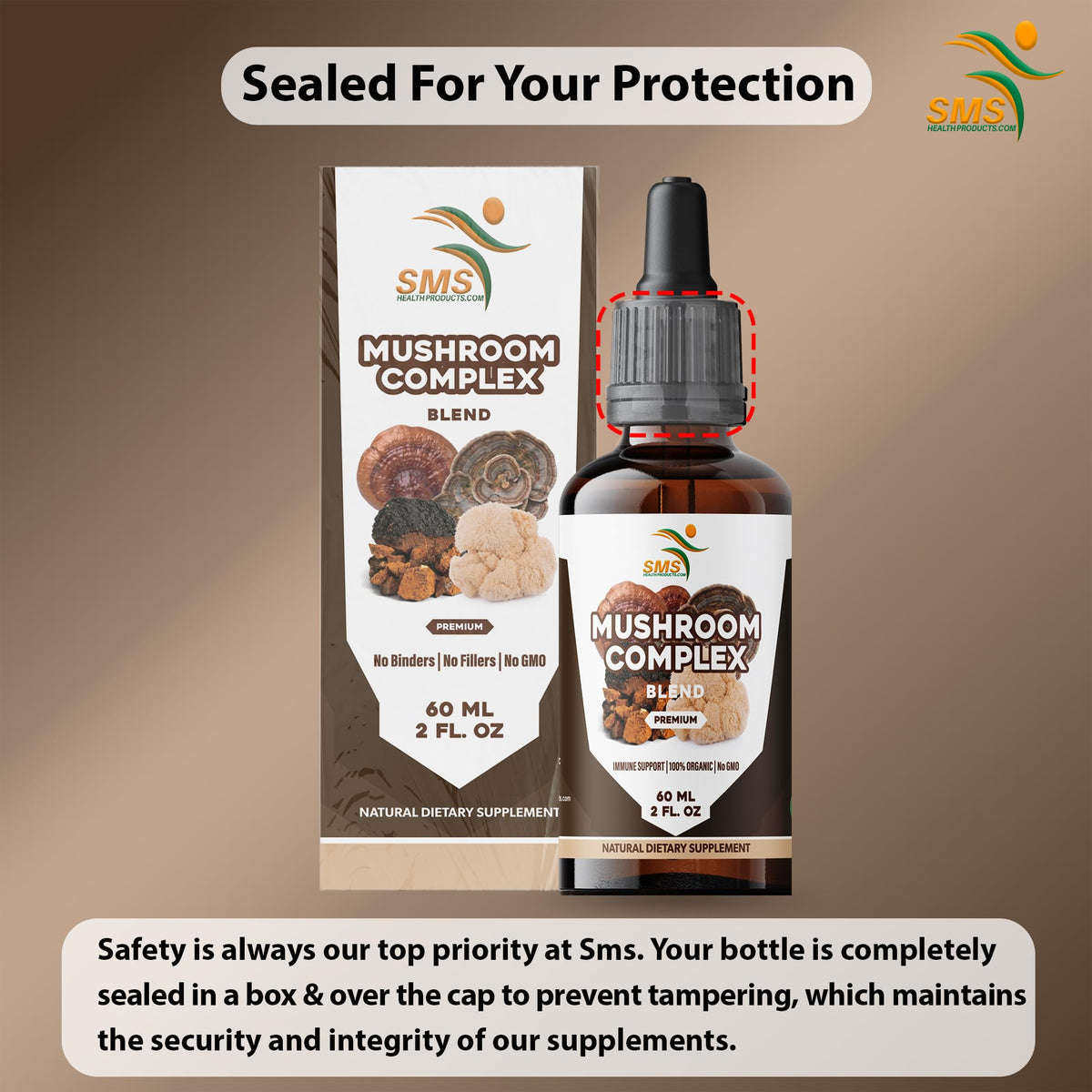 SMSHEALTHPRODUCTS.com Mushroom Complex Tincture Drops - 2 Fl Oz - image 6