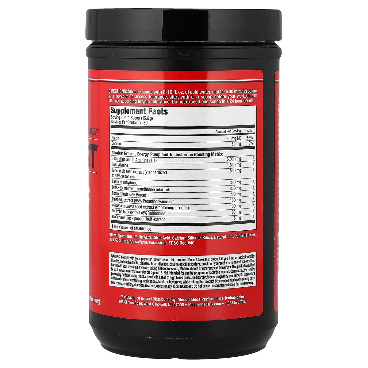 MuscleMeds Nitrotest Pre-Workout Supplement Drink