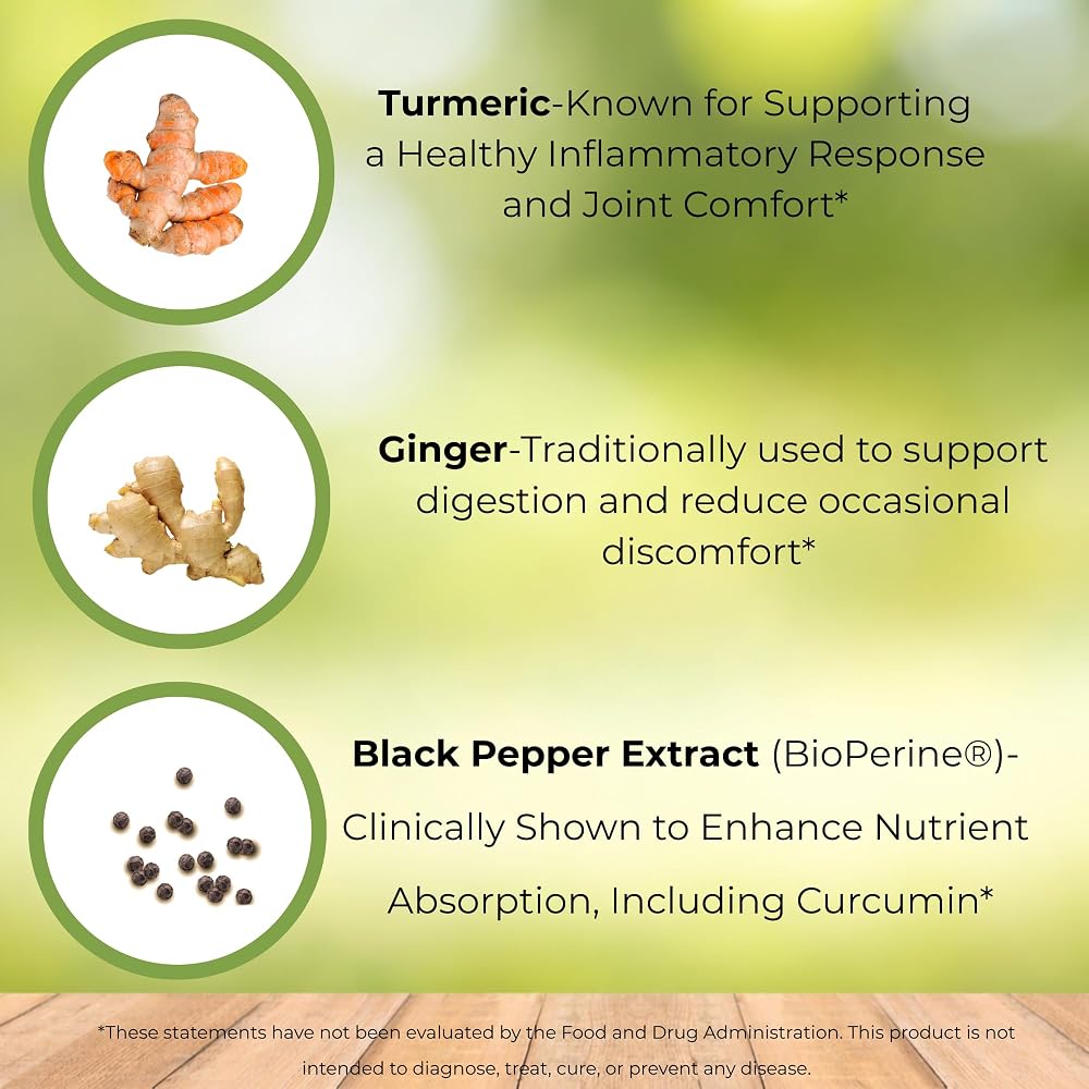 Vitalize Life Organic Turmeric Ginger Supplement - 60 Capsules - image 4