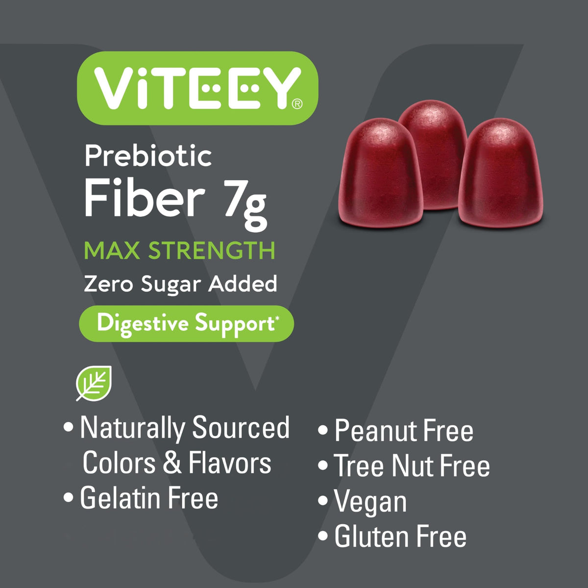 Viteey Prebiotic Fiber Gummies for Adults, 7g