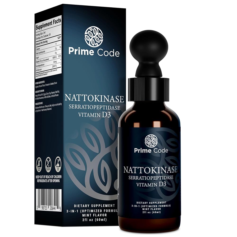 Prime Code Nattokinase & Serratiopeptidase Liquid Drops - 2 Fl Oz