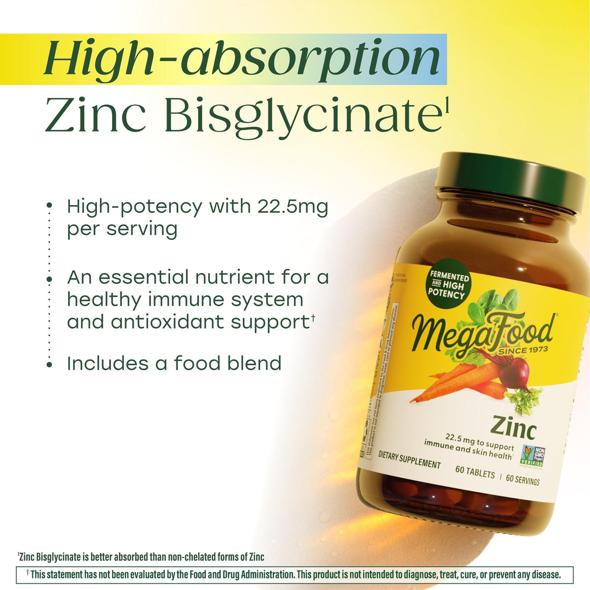 MegaFood Zinc Bisglycinate Immune Support - 60 Tablets - image 3