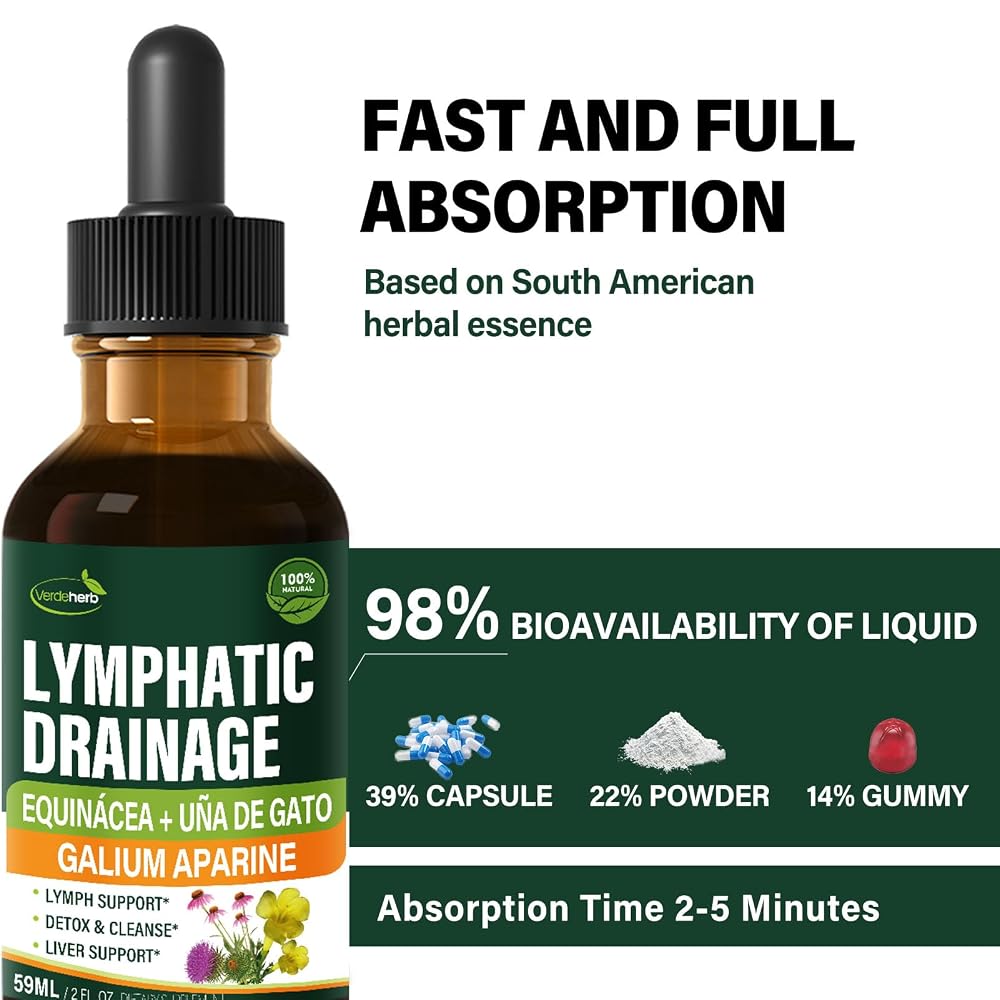 Verdeherb Lymphatic Drainage Drops with Echinacea - 2 Fl Oz - image 4