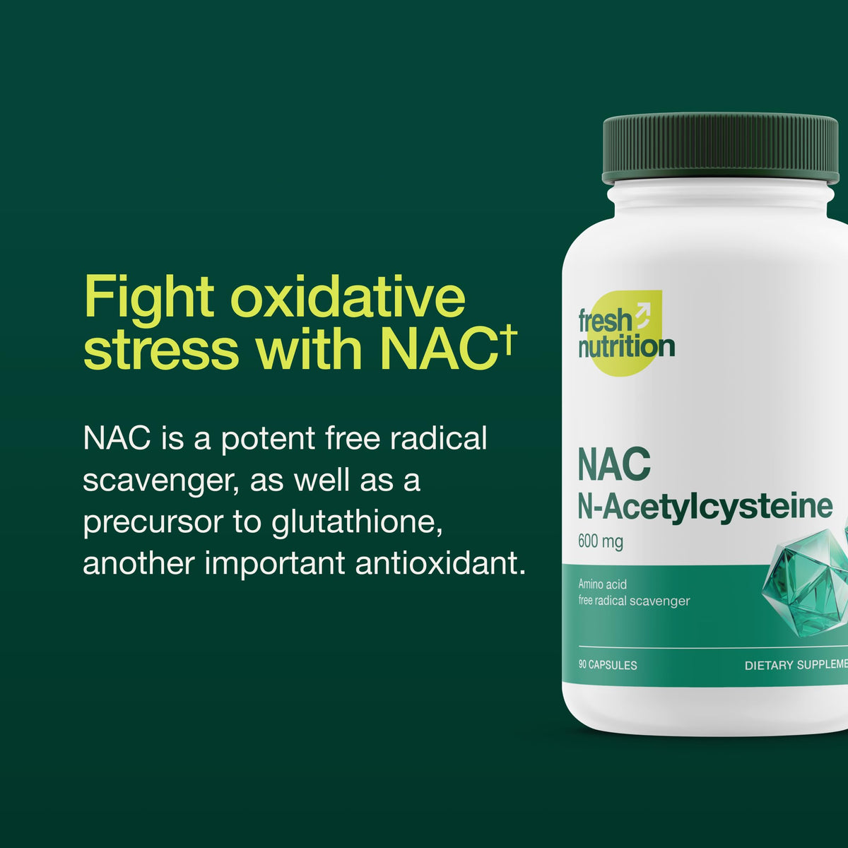 Fresh Nutrition NAC N-Acetyl Cysteine 600mg - 90 Capsules - image 3