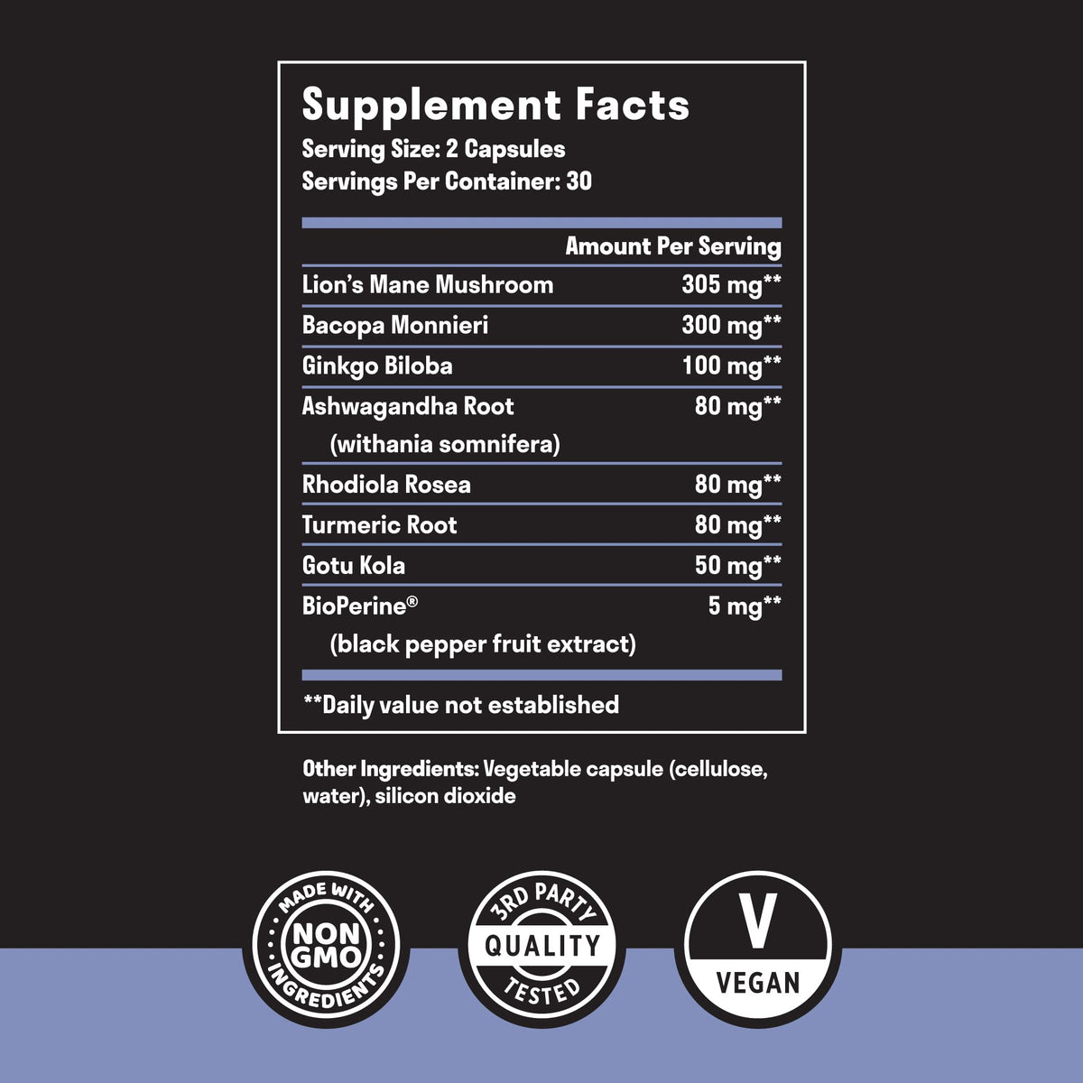 Nuven Naturals Brain Support Supplement with Lion's Mane - 60 Capsules - image 2