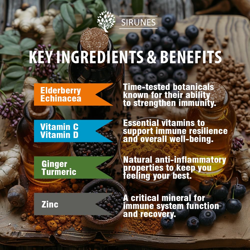 SIRUNES Immune Support Multivitamin with Vitamin C, D3 & Elderberry - image 4
