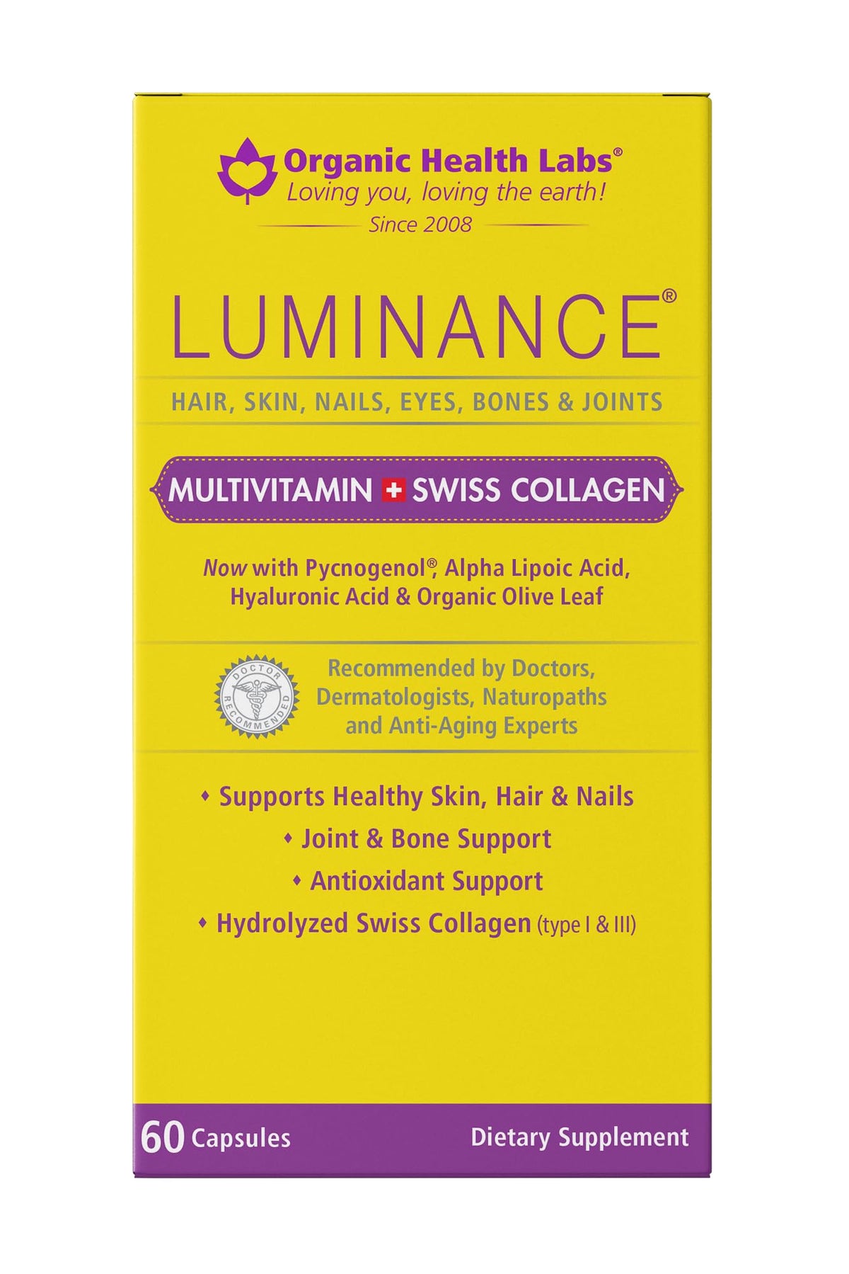 Organic Health Labs Luminance Multivitamin Collagen - 60 Vegetarian Capsules