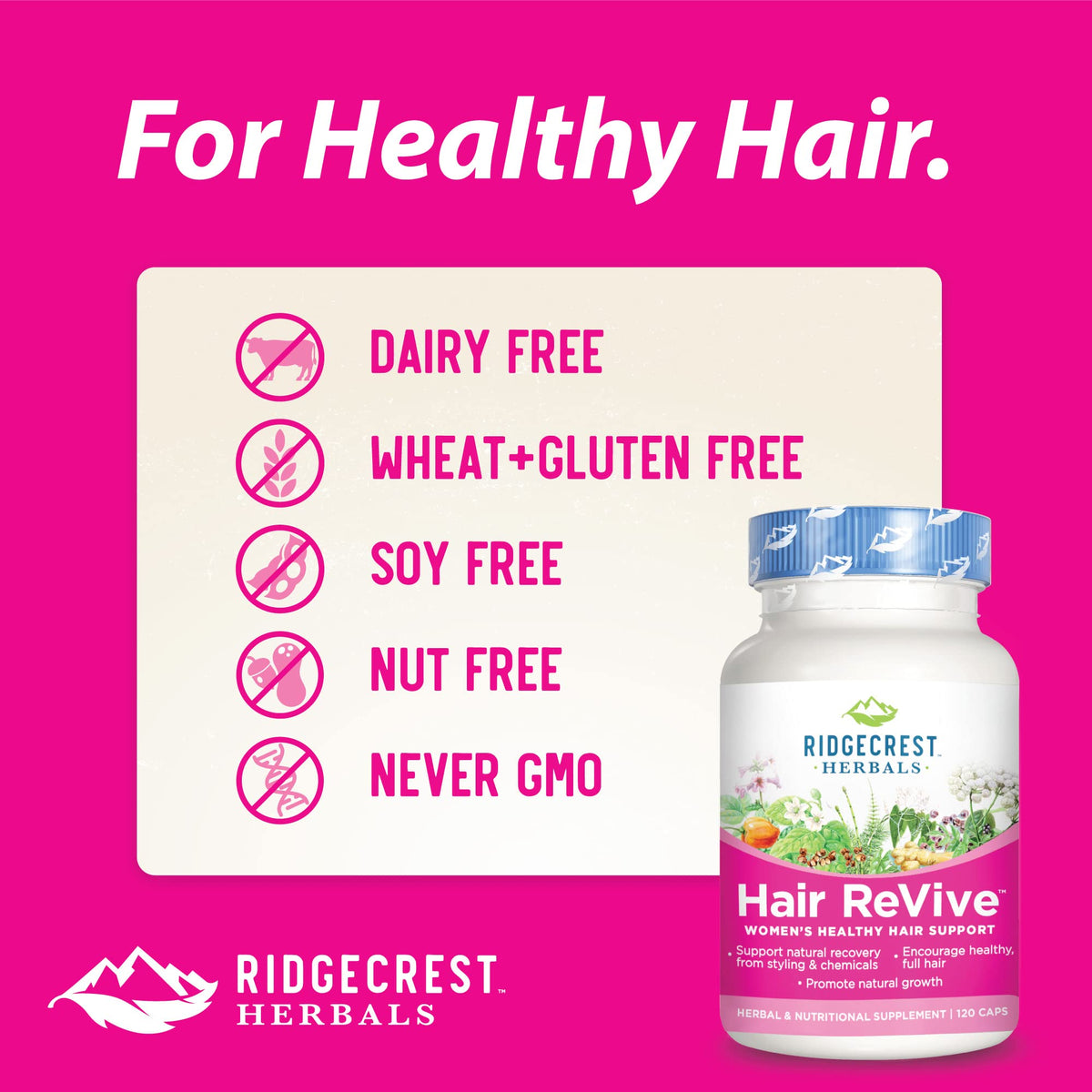 RidgeCrest Herbals Hair ReVive Supplement with Biotin 6000mcg - 120 Capsules - image 5