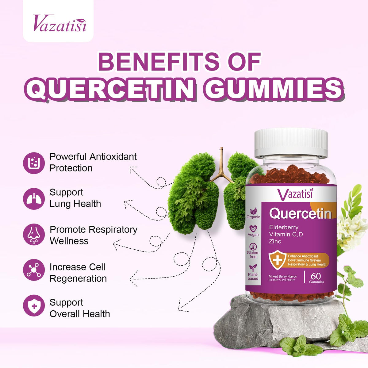 Vazatisi Organic Quercetin Gummies