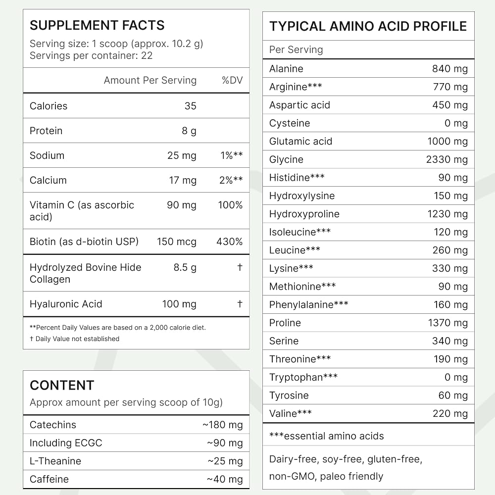 FKRO Matcha Collagen Peptides Powder for Hair, Skin & Nails - 22 Servings - image 5