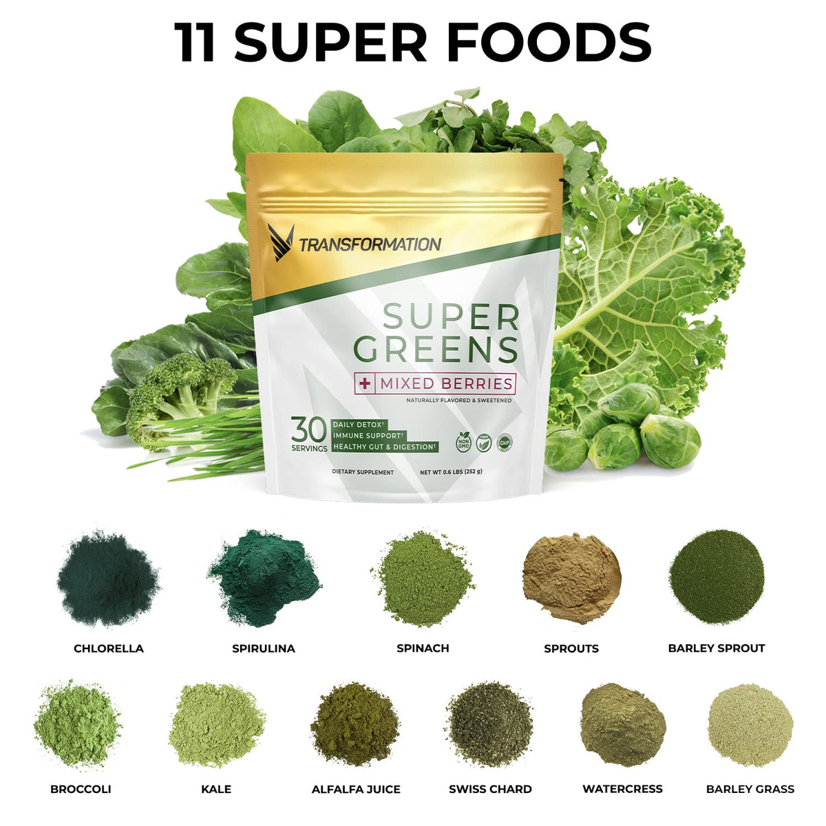 SPR BODY Transformation Super Greens Superfood Powder - 5.7 oz - image 4