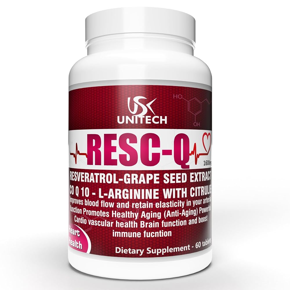 USK RESC-Q Resveratrol & L-Arginine Antioxidant - 60 Tablets