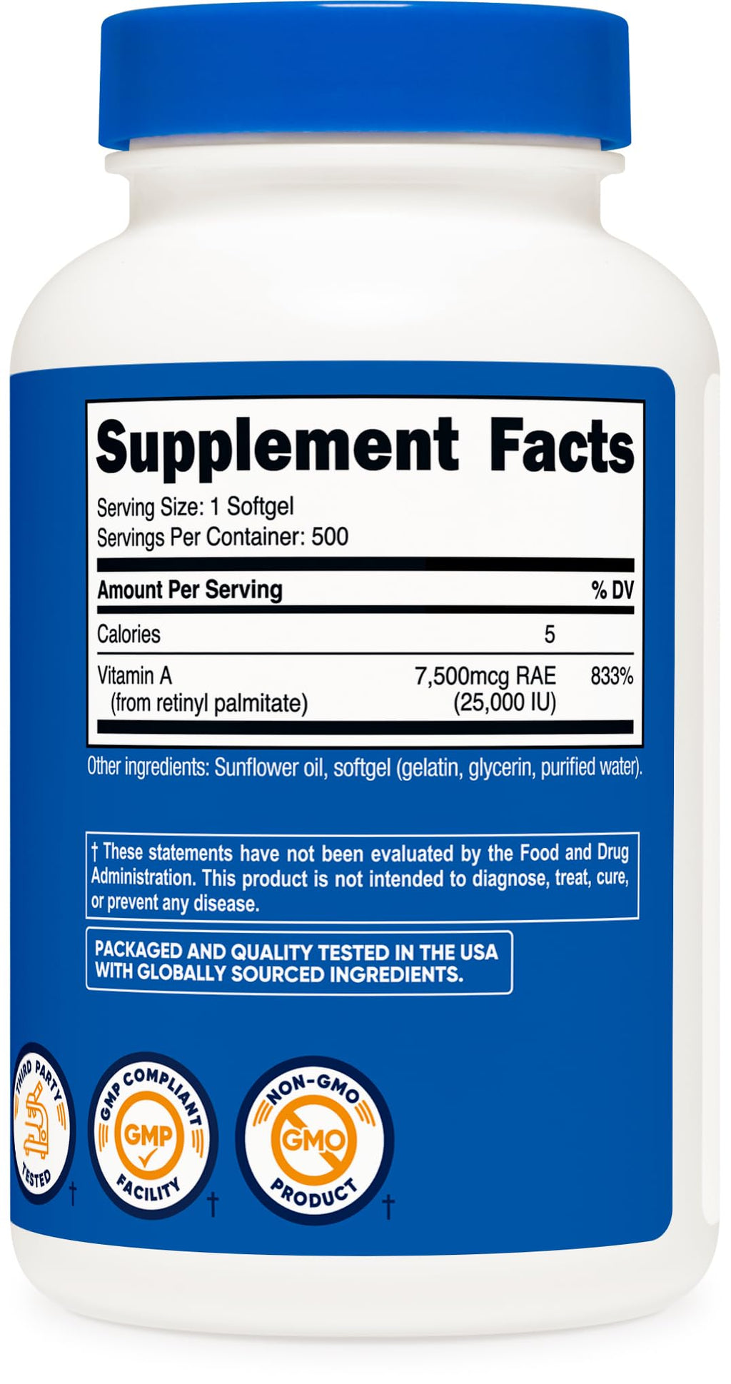 Nutricost Vitamin A 25000 IU - 500 Softgels - image 5