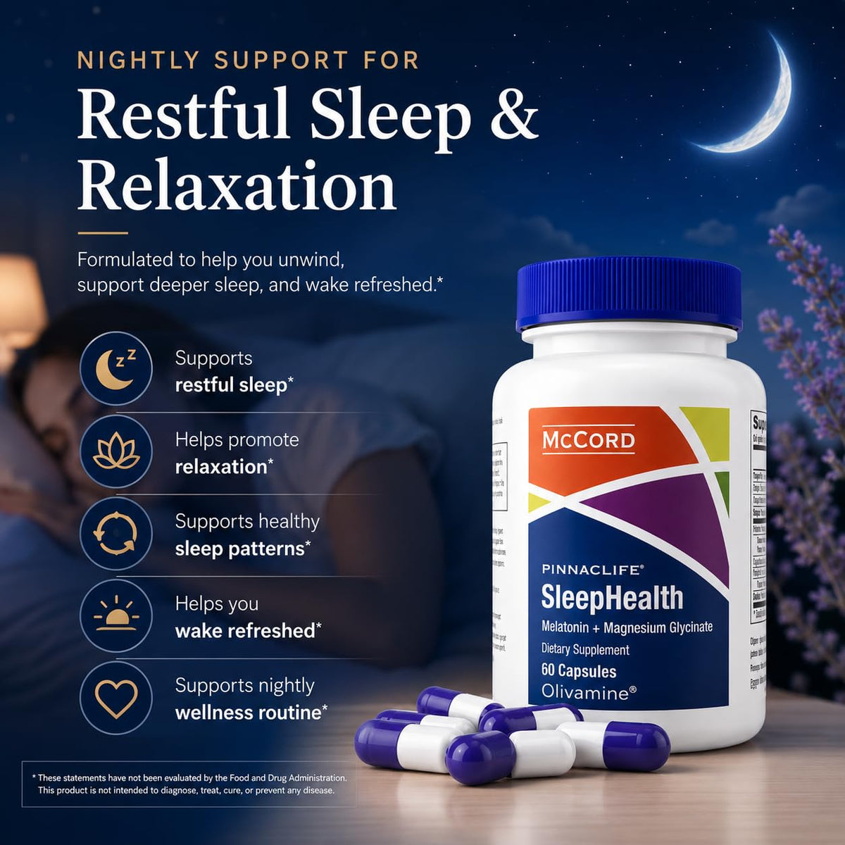 Pinnaclife McCord SleepHealth Supplement for Sleep - 60 Capsules - image 3