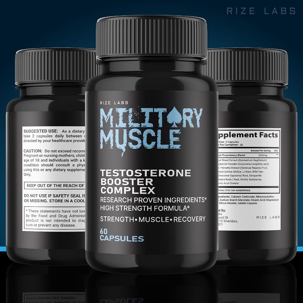 rize labs Men's Military Muscle Capsules for Stamina - 300 Capsules - image 5