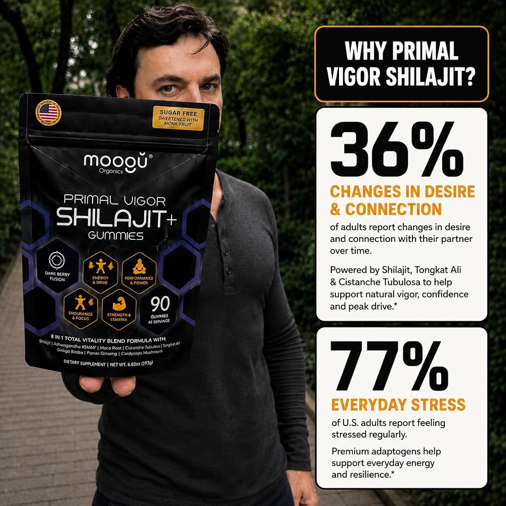 Moogǔ Organics Shilajit 6000mg Gummies Peak Male Performance - 90 Count - image 3