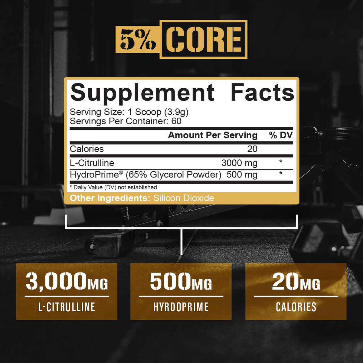 5% Nutrition Core L-Citrulline 3000mg + Glycerol Powder - 8.2 oz - image 3