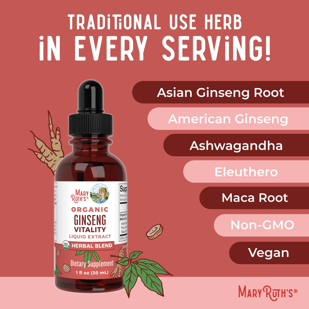MARYRUTH'S Organic Ginseng Vitality Liquid Drops - 1 fl oz - image 7
