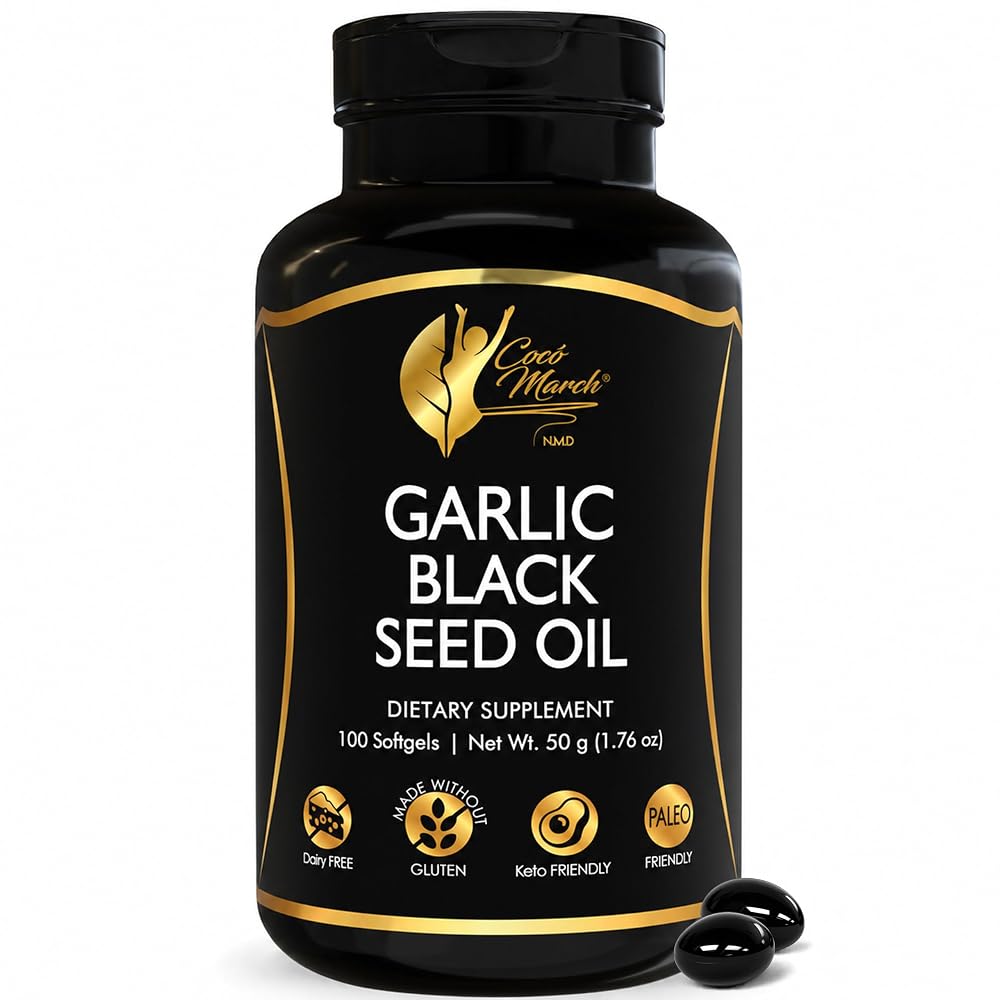 Cocó March Garlic Black Seed Oil Supplement - 100 Softgels