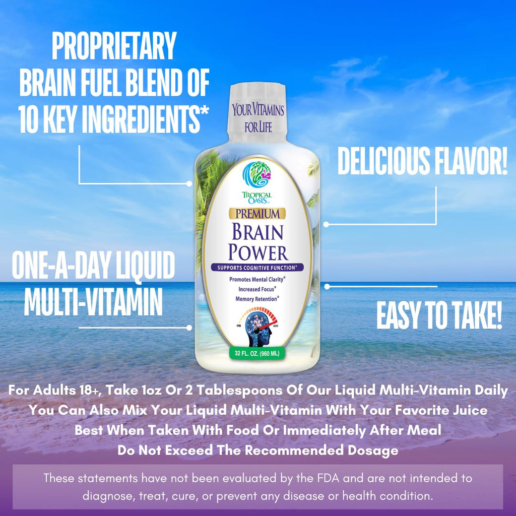 Tropical Oasis Brain Power Liquid Nootropic - 32 Fl Oz - image 4