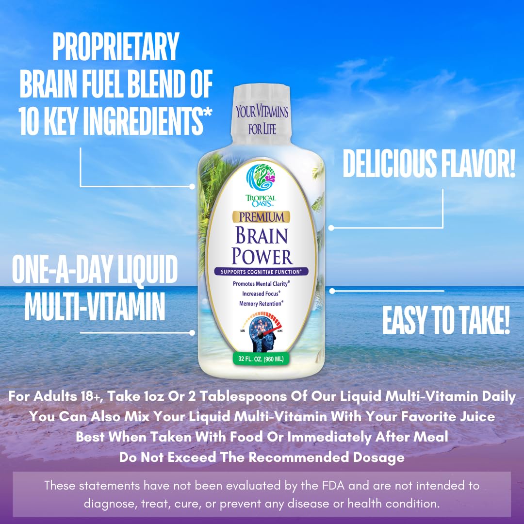 Tropical Oasis Brain Power Liquid Nootropic - 32 Fl Oz - image 4
