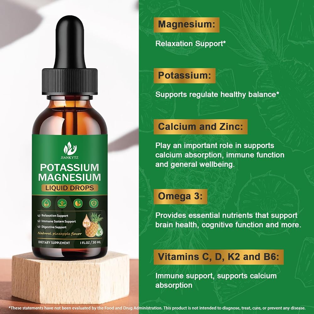JIANKYTZ Potassium Magnesium Liquid Drops for Relaxation - 2 Fl Oz - image 3