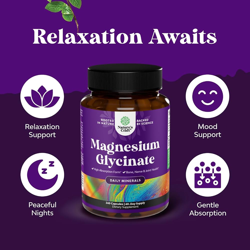 Natures Craft High Absorption Magnesium Glycinate Capsules - 500mg