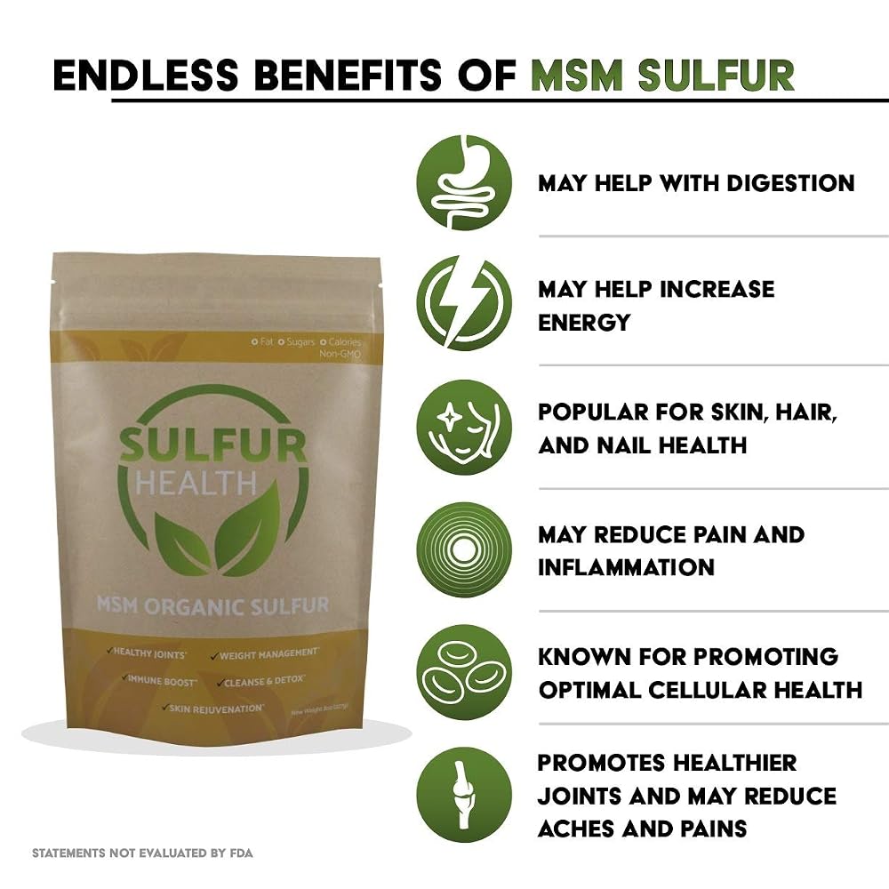 Sulfur Health MSM Organic Sulfur Powder 99.9% Pure - 1 Pound - image 5