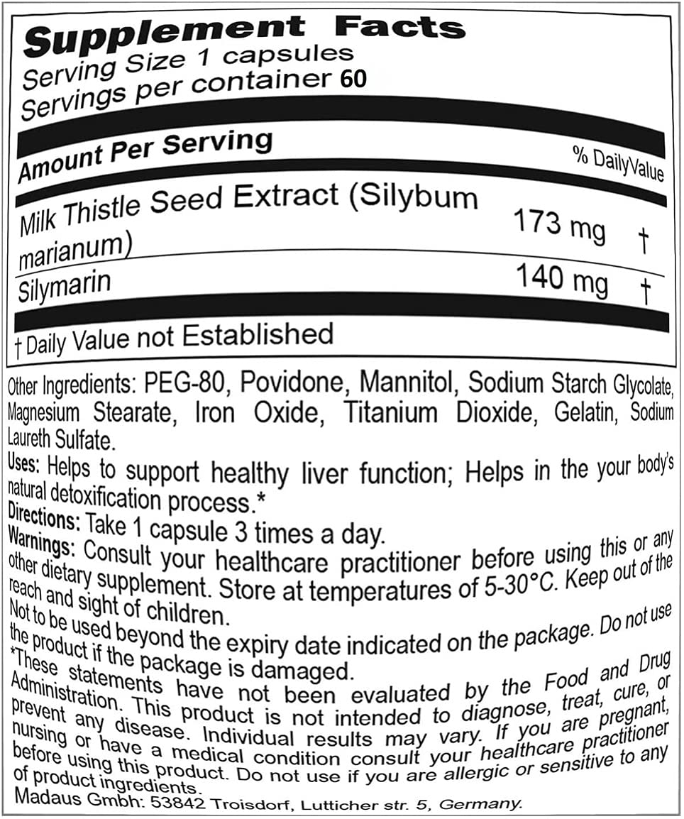 Big Man Madaus Legalon 140mg Milk Thistle - 60 Capsules - image 2