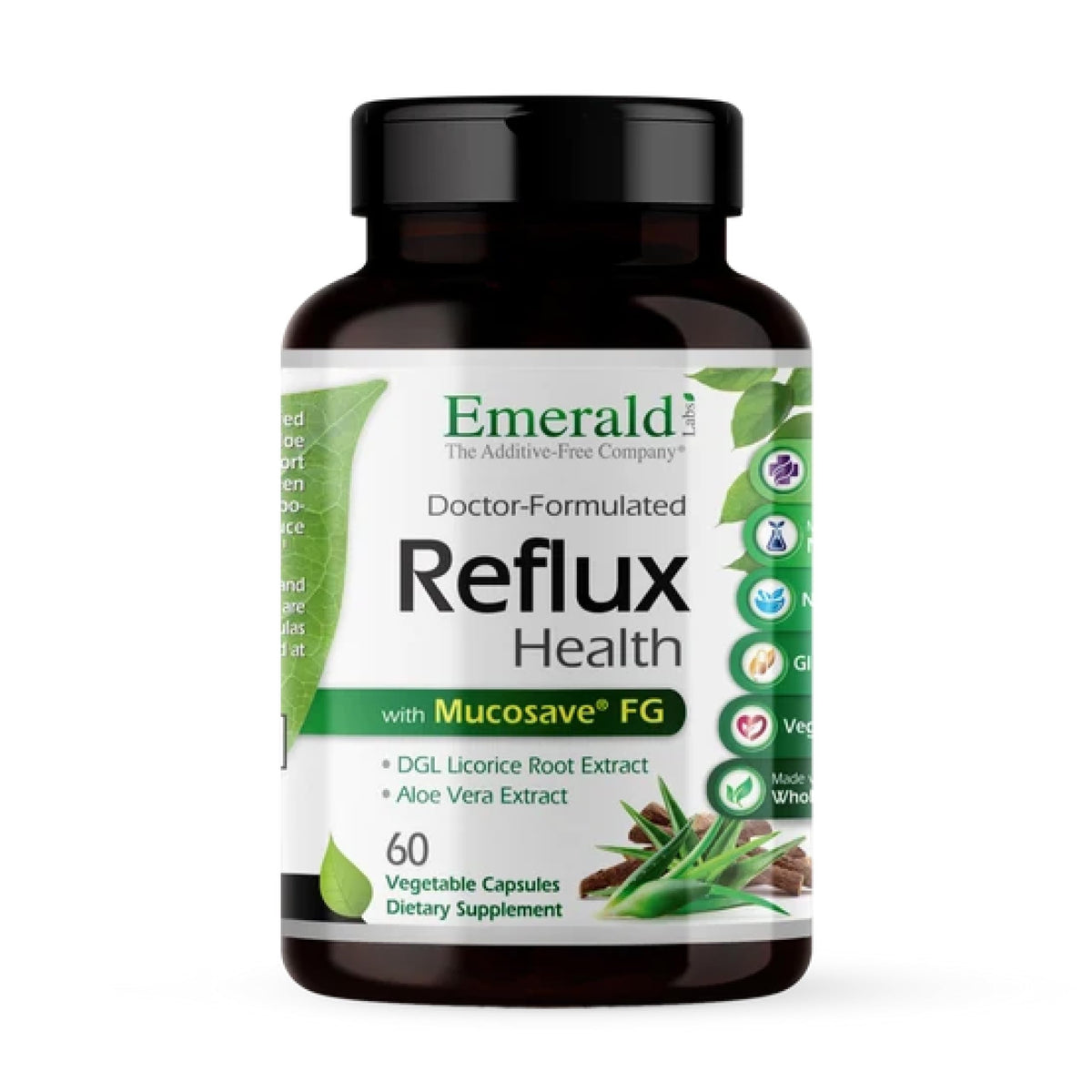 EMERALD LABS Reflux Health Digestive Support - 60 Capsules