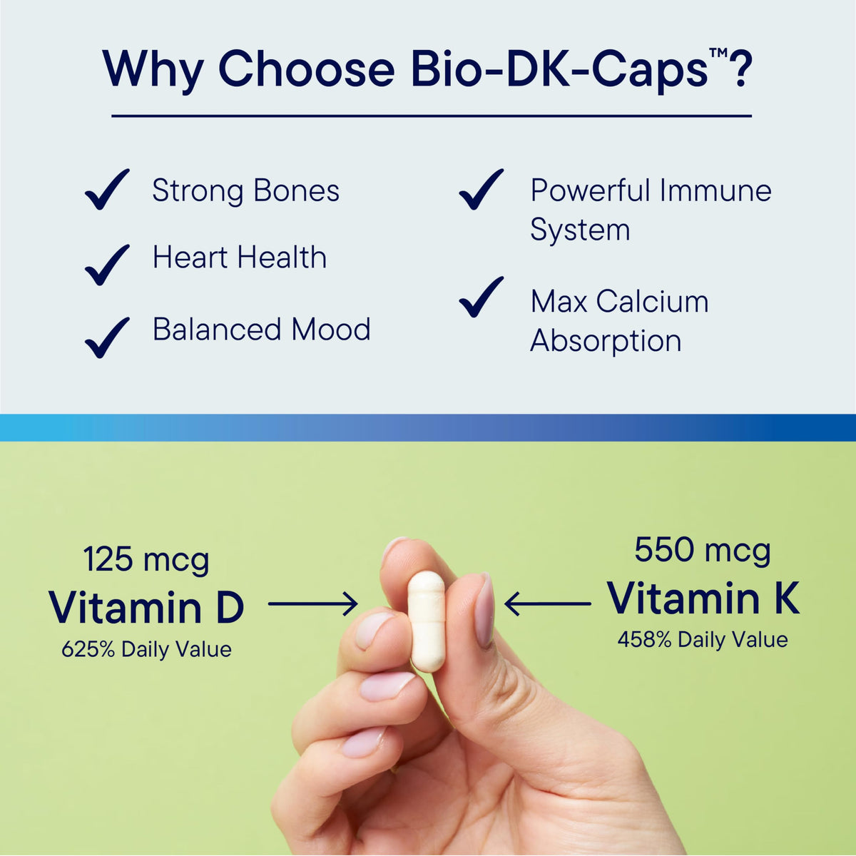 BIOTICS Research Bio-DK Caps Vitamin D3 K1 K2 - 60 Capsules - image 5