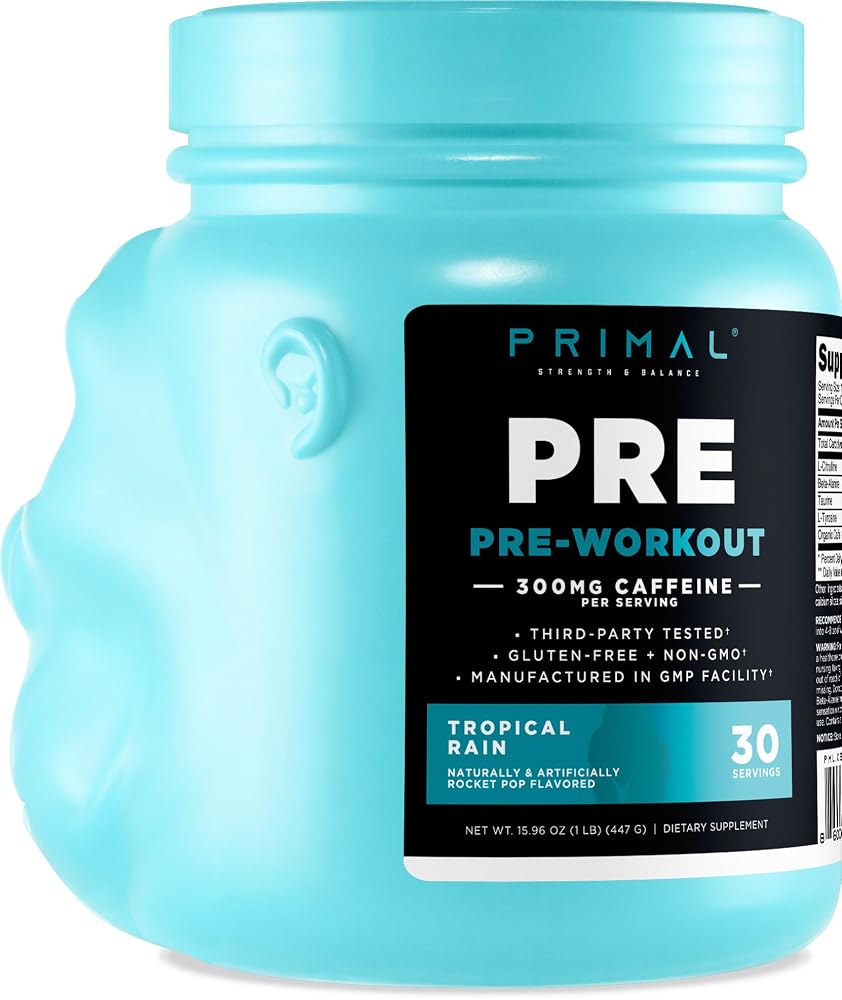 Primal Pre-Workout Powder Tropical Rain Energy Boost - 30 Servings - image 3