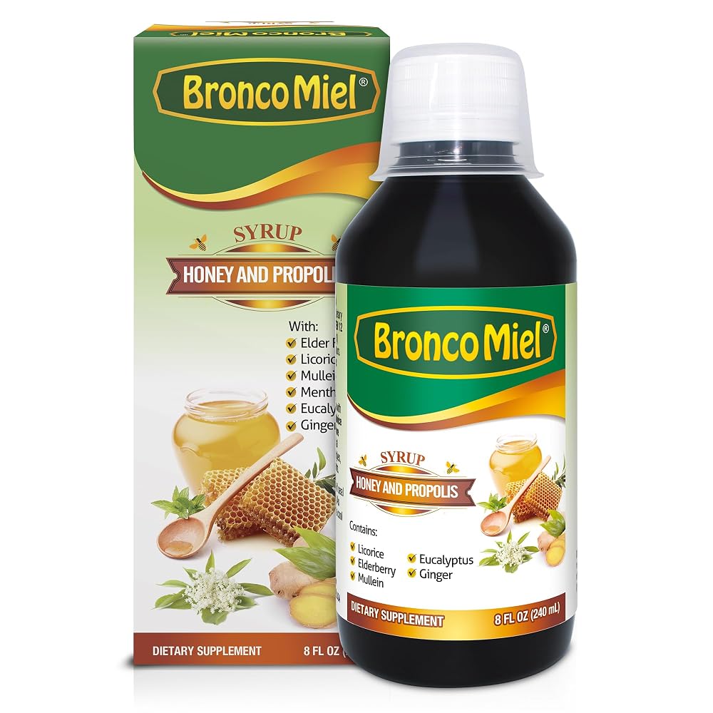BroncoMiel Honey Propolis & Elderflower Syrup Immune Support - 8 fl oz