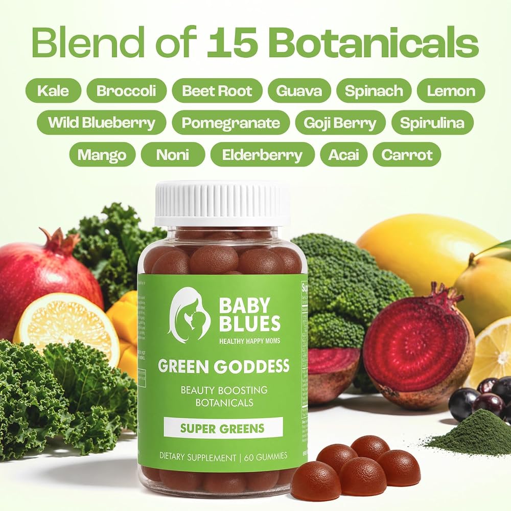 Baby Blues Green Goddess Greens Gummies for Moms - 60 Count - image 4