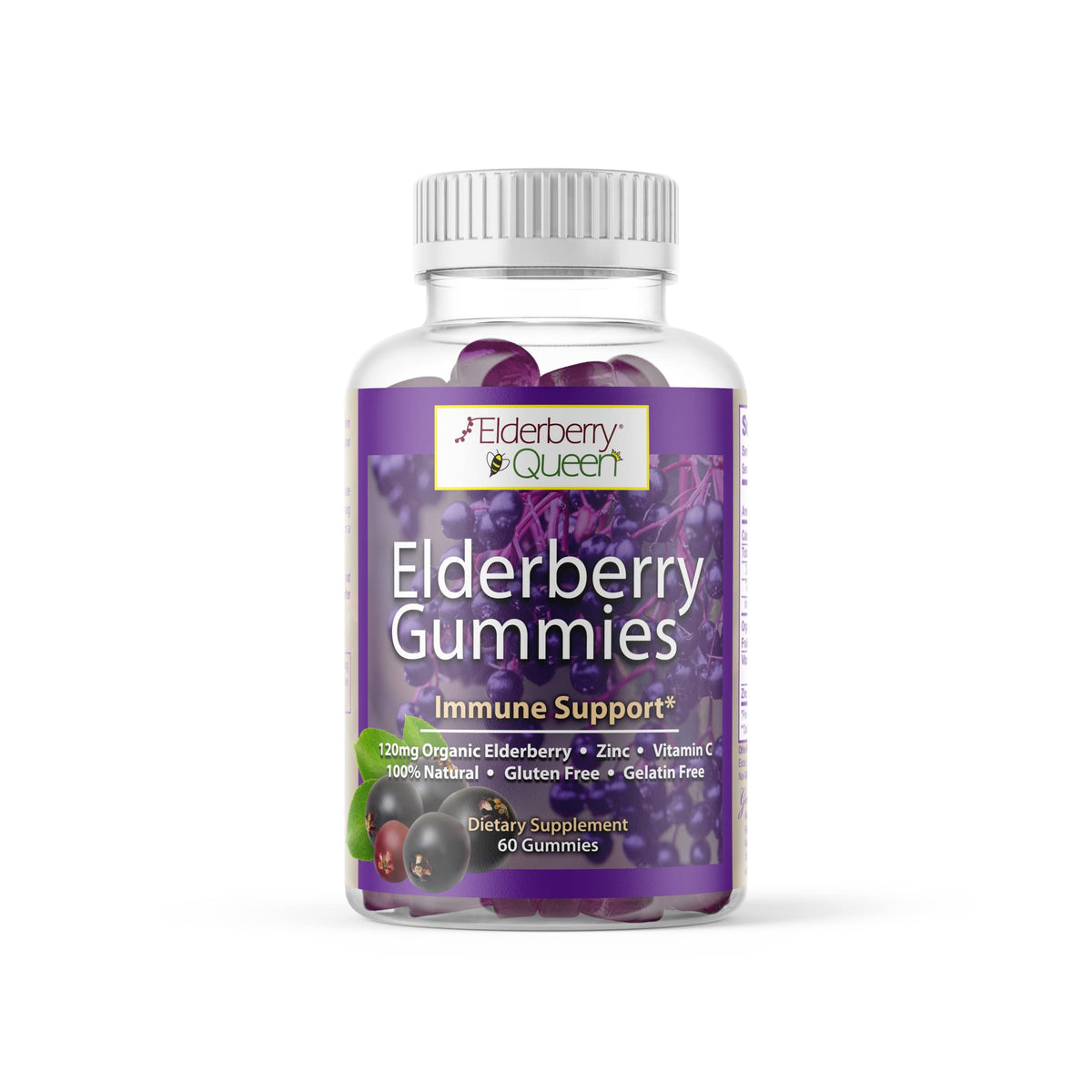 Elderberry Queen Organic Elderberry Gummies Immune Support - 60 Count