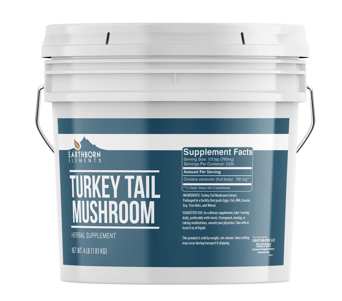 Earthborn Elements Turkey Tail Mushroom Powder - 64 Ounce