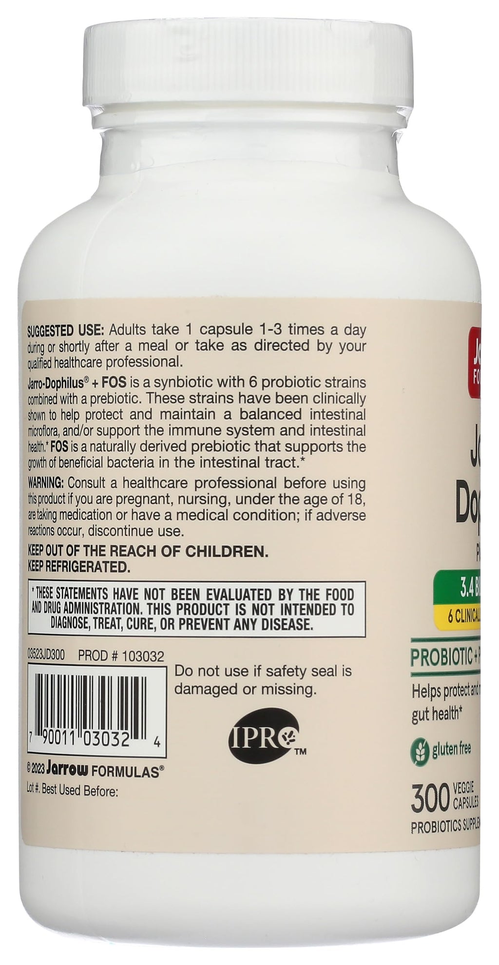Jarrow Formulas Dophilus Plus FOS Probiotic - 300 Capsules - image 5