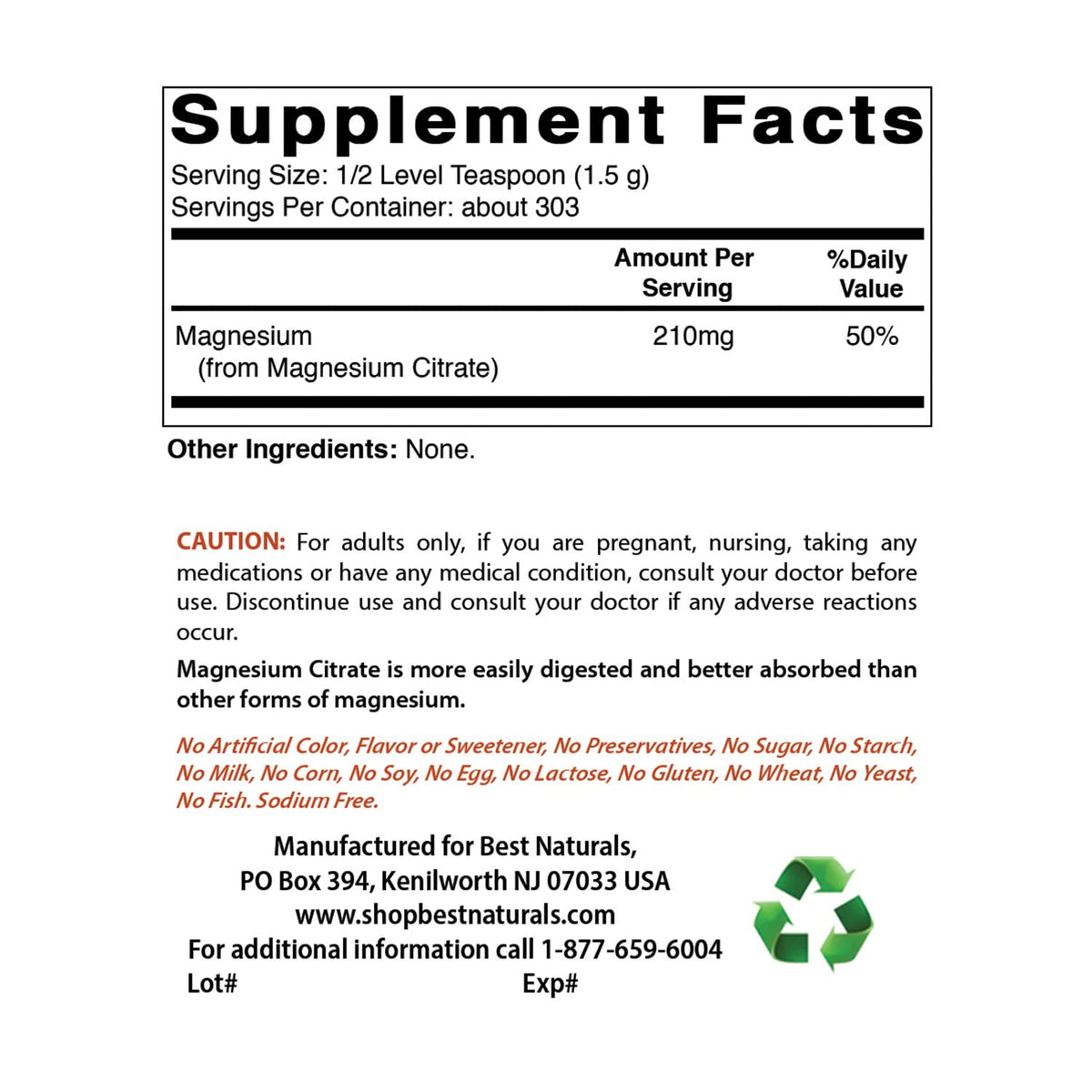 Best Naturals MINERAL_SUPPLEMENT