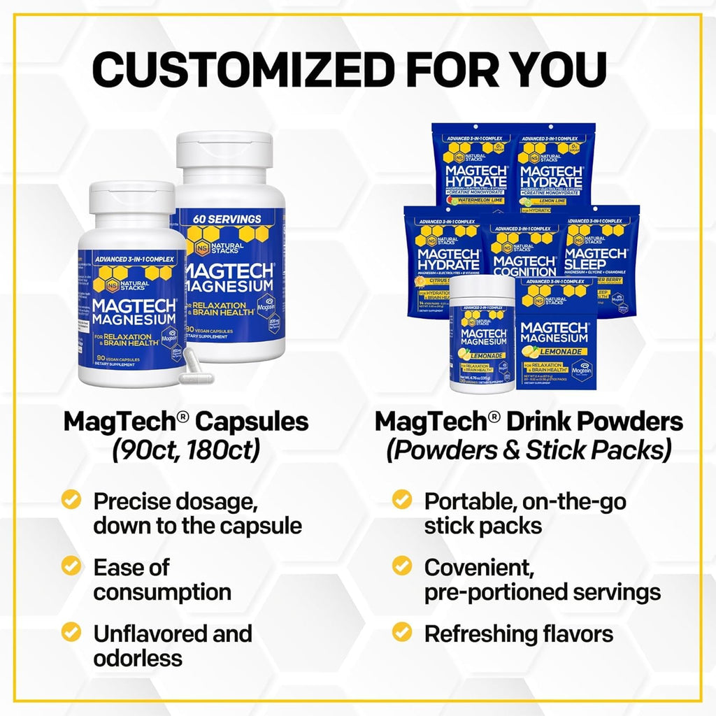 Natural Stacks MagTech Magnesium Complex Brain Support - 90 Capsules - image 7