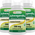 Best Naturals Ashwagandha 500 mg Stress & Mood Support - 360 Capsules