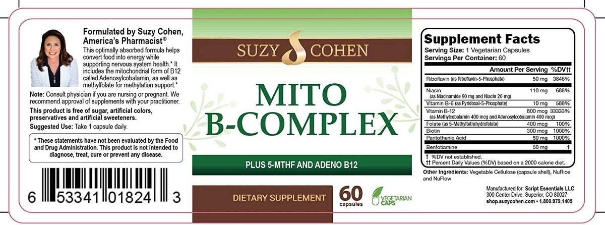 Script Essentials Mito B Complex 5-MTHF B12 for Energy - image 3