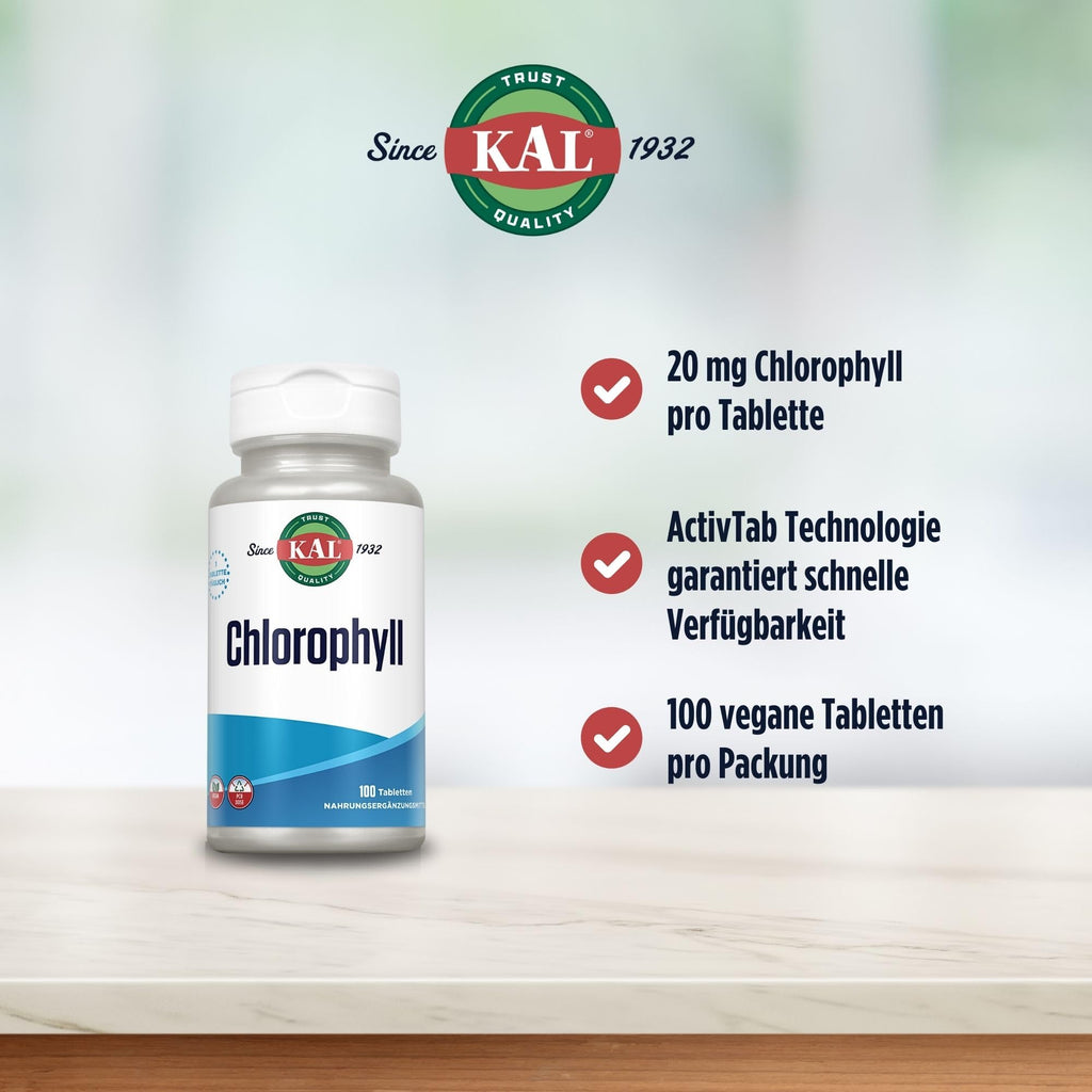 KAL Chlorophyll Tablets 20 mg - 100 Tablets - image 3