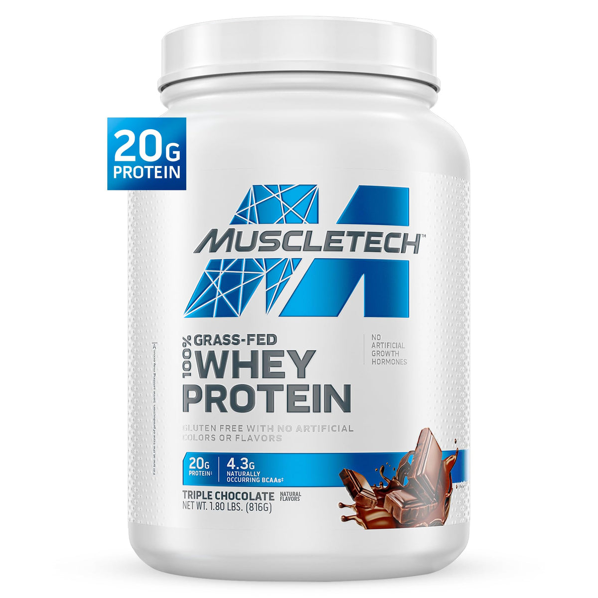 MuscleTech Grass-Fed Whey Protein Powder - 1.8LB
