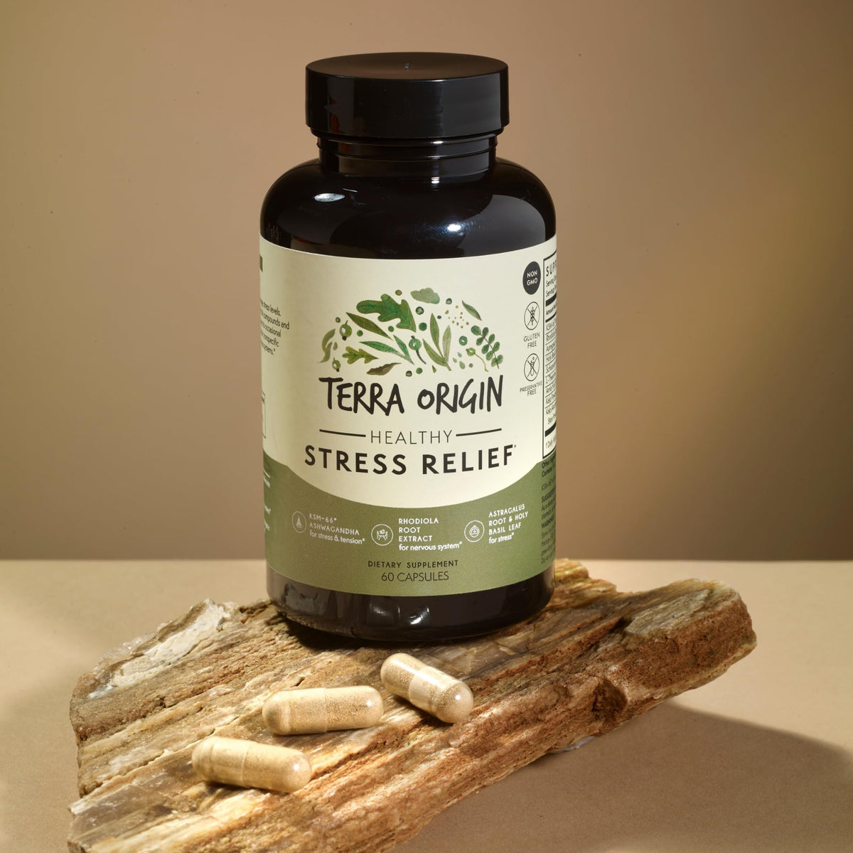 TERRA ORIGIN Healthy Stress Supplement with Ashwagandha - 60 Capsules - image 3