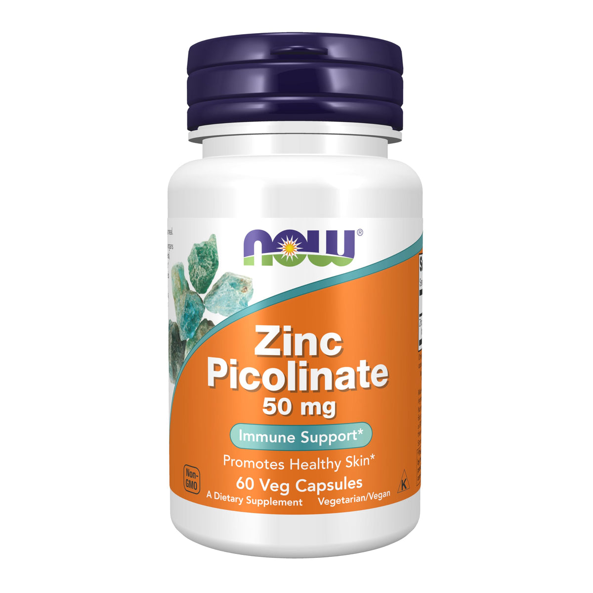 NOW Supplements Zinc Picolinate 50 mg Immune Support - 60 Vegetarian Capsules